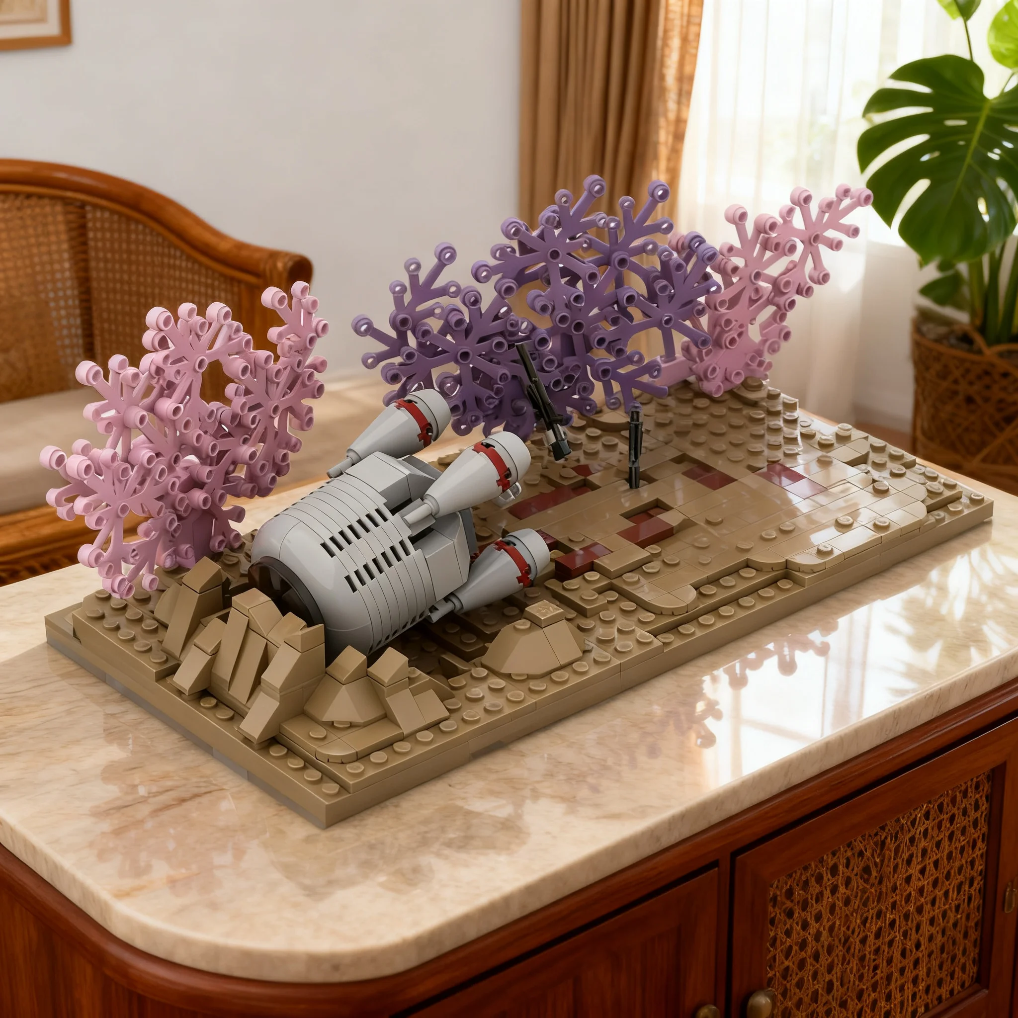 Фото 490 деталей MOC Star Battle: Галактический конфликт, Эпизод 1 – Модель-конструктор «Притворная атака», архитектурная игрушка, подарки на день рождения, набор для творчества из кирпичиков №1