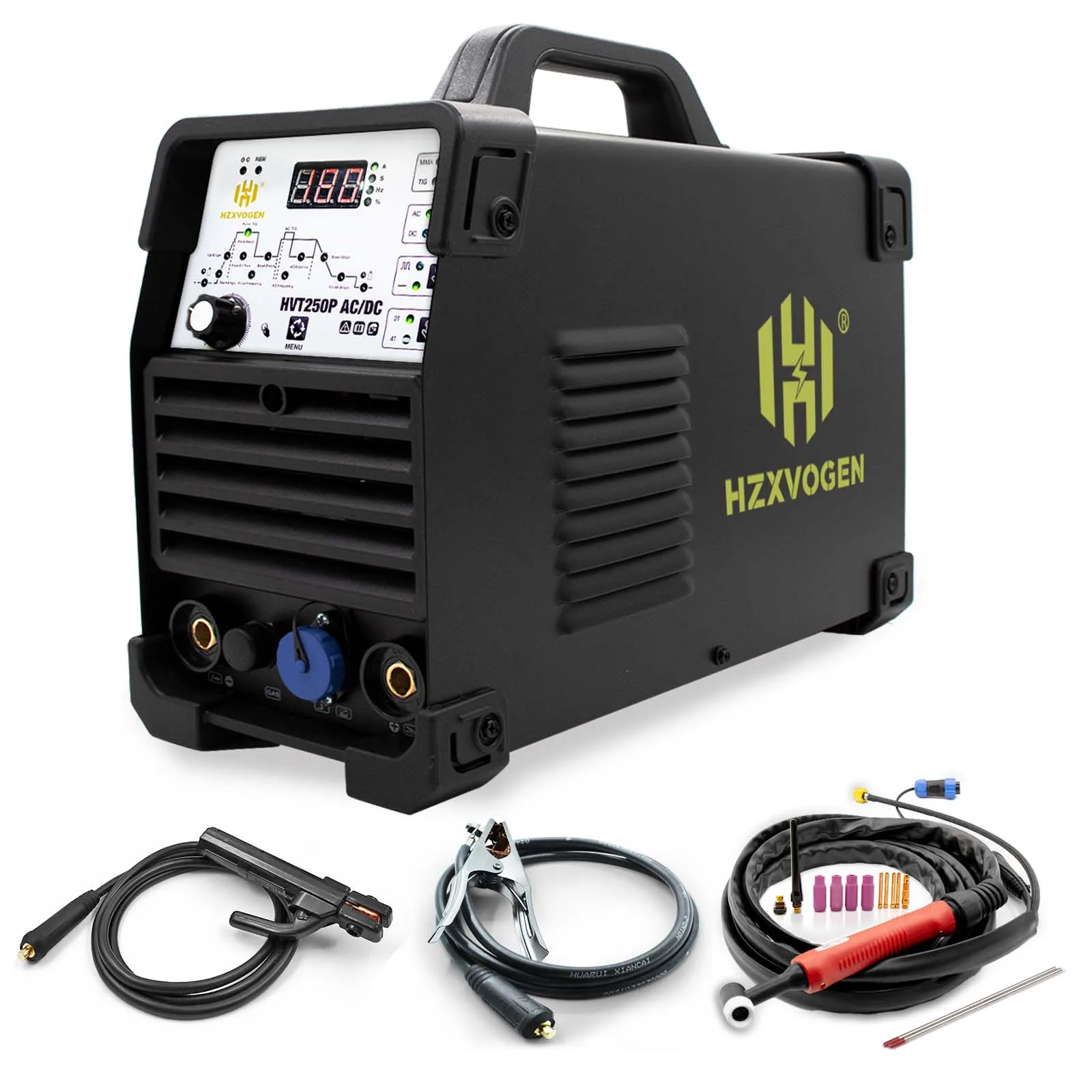 HZXVOGEN AC/DC алюминиевый сварочный аппарат HVT250P MMA ARC Stick сварочный аппарат 200Amp инструменты IGBT инвертор 2T 4T сварщик с импульсом