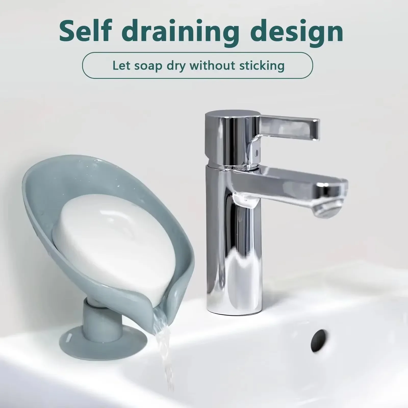Фото Набор из 2-х креативных держателей для мыла с дренажем, без сверления, на присосках, персонализированные, милые, для дома, полка для ванной комнаты, незаменимый помощник №3