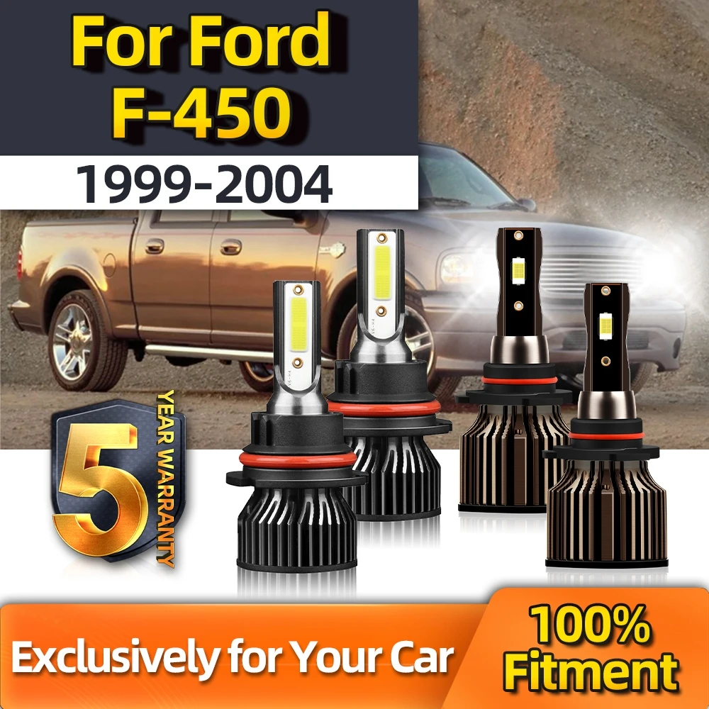

TEENRAM для Ford F-450 4PC 6000K светодиодный Автомобильная фара противотуманная фара 9145 лампы Combo High Low 9007 для 1999 2000 2001 2002 2003