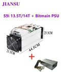 Майнер биткоинов AntMiner S9i, бу только 80-90%, Майнер биткоинов S9i 13,5 T14T с блоком питания, асик Майнер 16nm Btc BCH Майнер лучше, чем S9 S9K T9 V9 E9