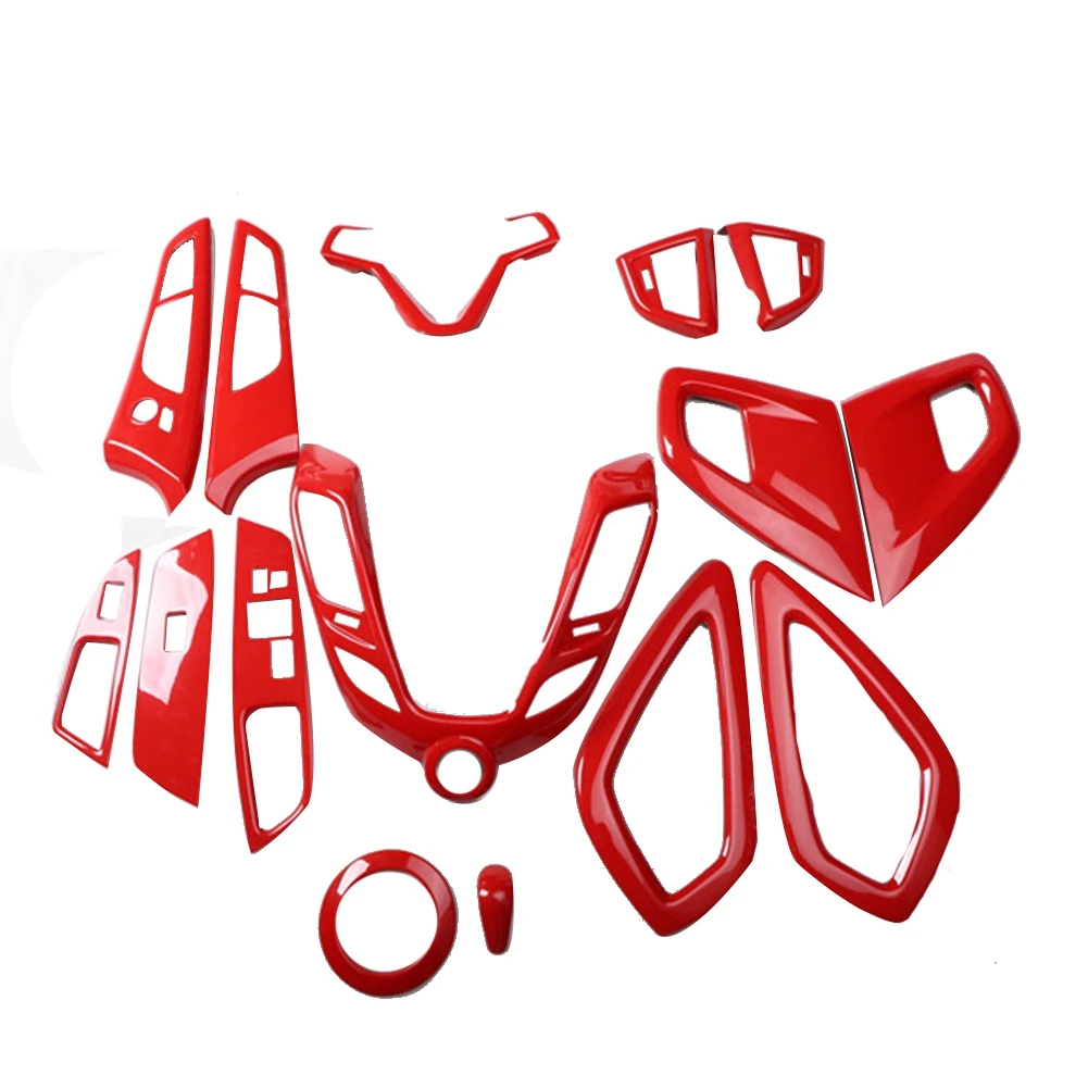 

Красное украшение для салона автомобиля, руль и центральная консоль, крышка переключения передач и воздуховода, отделка для Hyundai Veloster 11-17