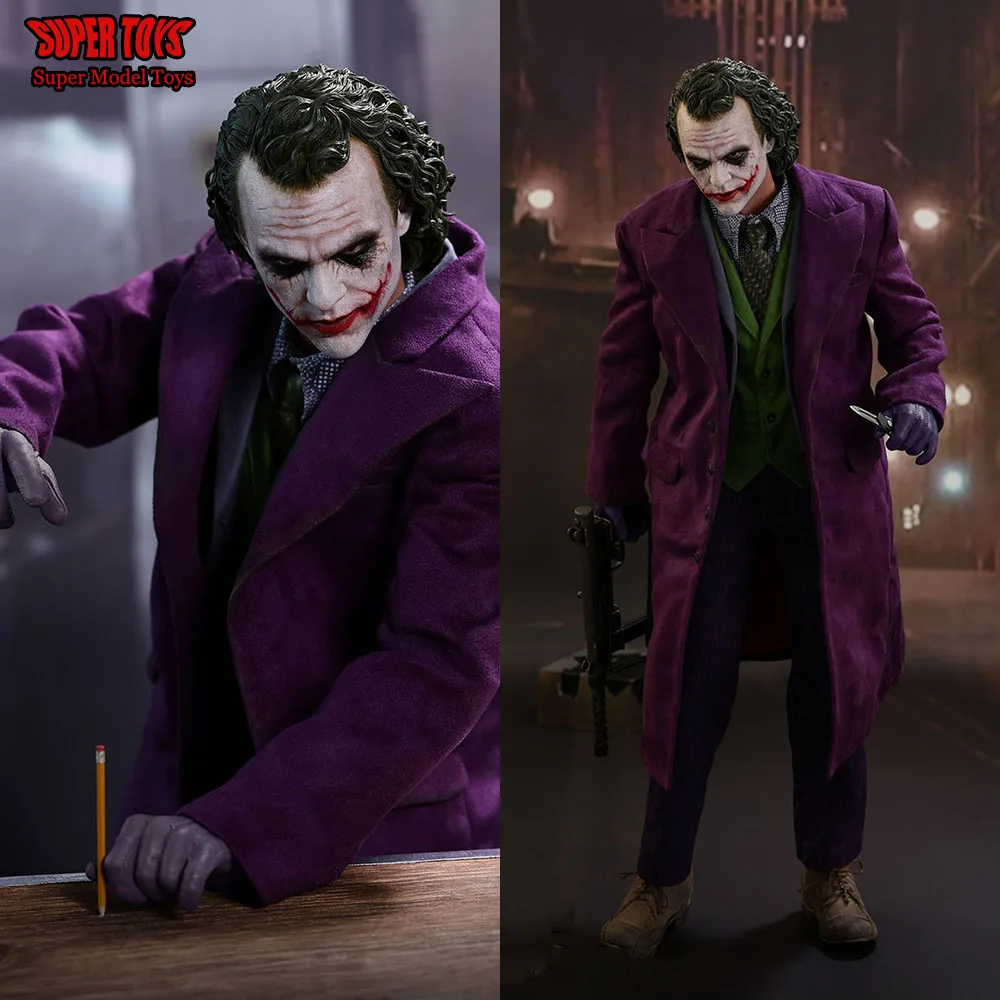 

In Stock QS010 1/4 Scale Collectible Heath Ledger Crazy Clown Purple Windbreak Ver. 47Cm Action Figure Full Set Model for Fans