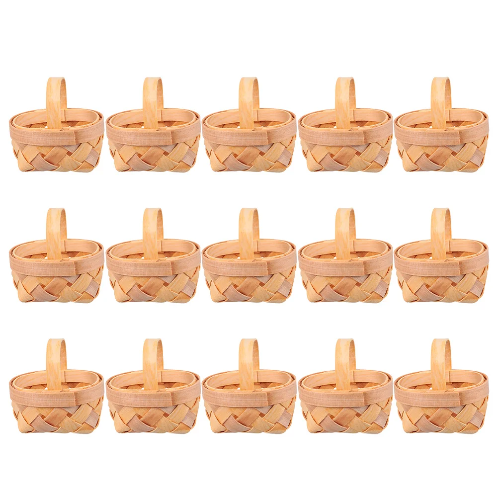 

Basket Mini Baskets Woven Small Candystorage Picnic Wickerminiature Flower Easter Gifts Straw Wedding Packing Handle Favors