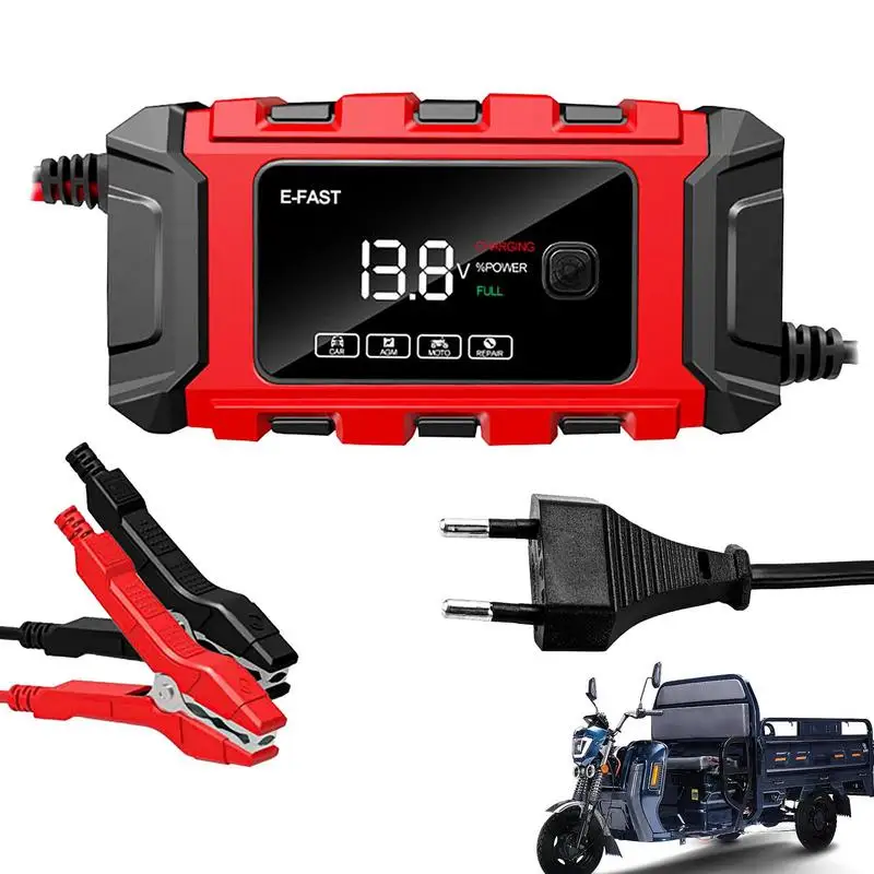 

Motorcycle Battery Charger Smart Portable Battery Charger Automatic Smart Battery Desulfator Trickle Charger Maintainer