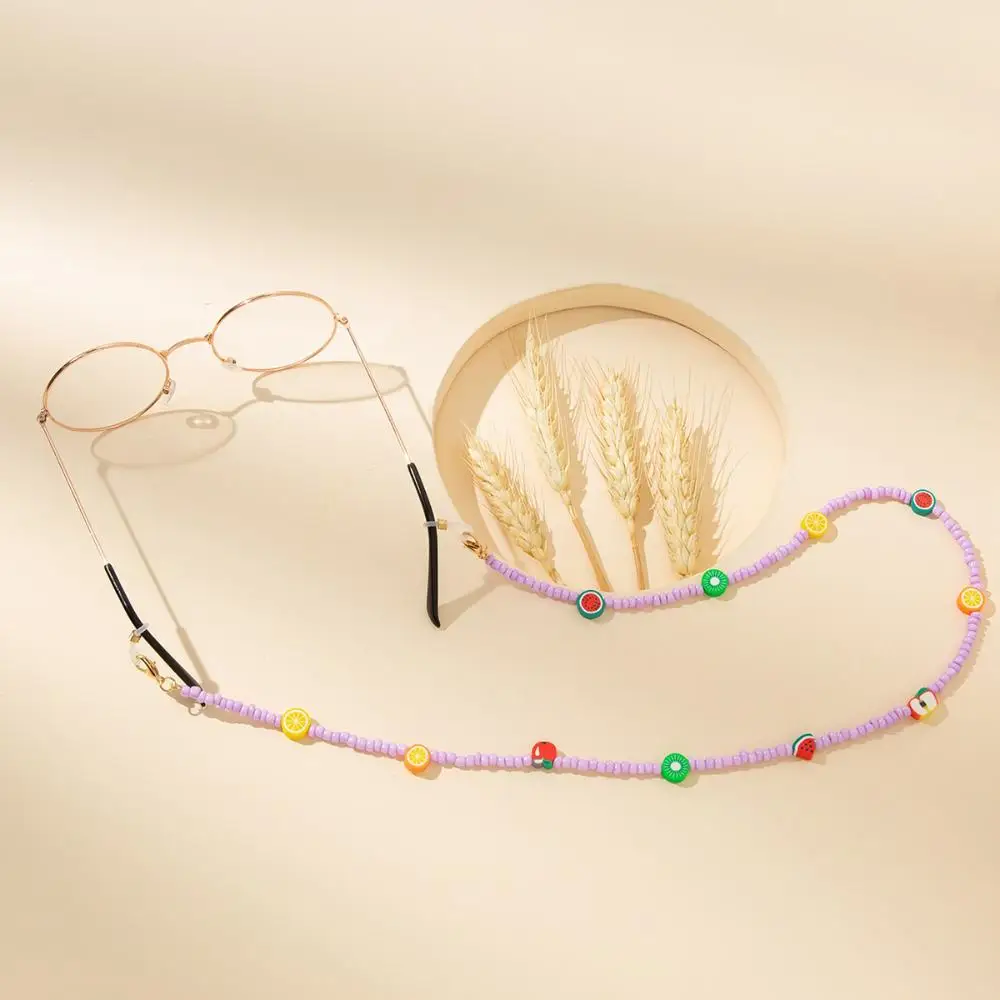 

Trendy Fashion Crystal Flower Men Candy Color Face Mask Necklace Mask Cord Holders Bead Glasses Chain Eyeglass Lanyard