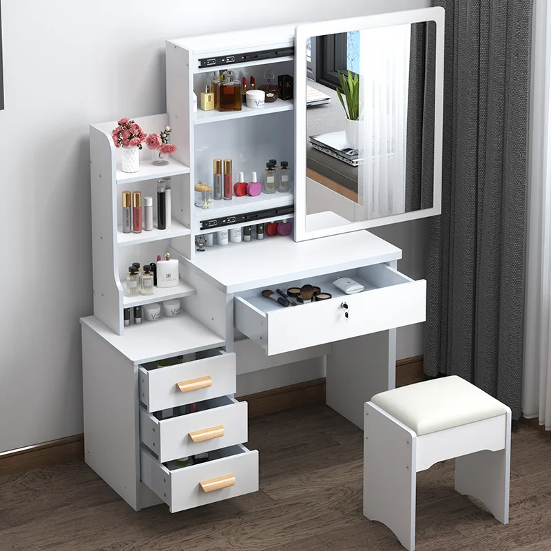 

Dressing Table Length Drawers Amp Stool Bedroom Small Apartment Simple Modern Sliding Mirror Simple Storage Cabinet Furniture