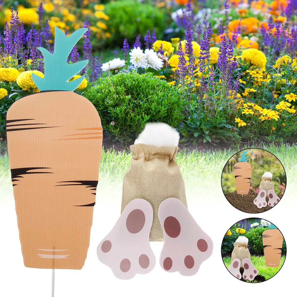 

Easter Bunny Carrot Yard Sign Cute Decorative Outdoor Bunny Carrot Lawn Ornament Funny Rabbit Butt Carrot Land Props Decoration