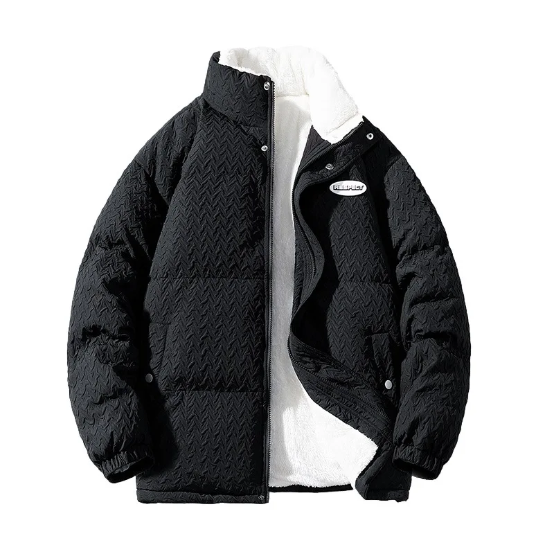 Men's autumn and winter cotton clothes Lamb's Fleece Jacket Fashion loose and versatile padded warm winter cotton Jacket Parkas