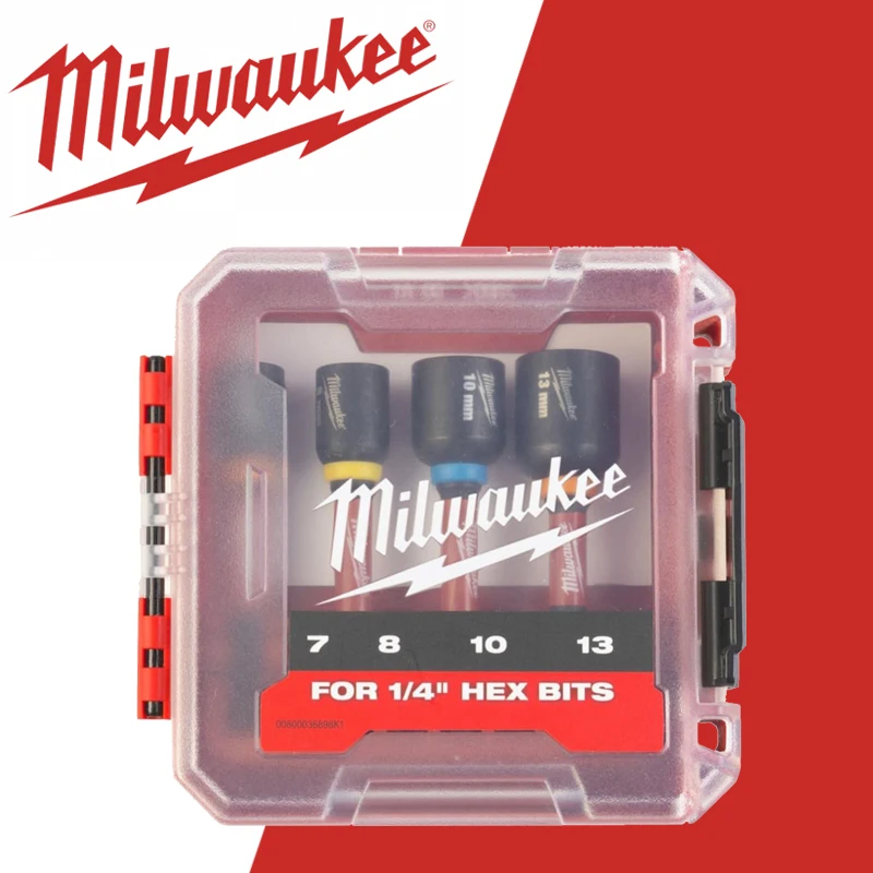 

Милуоки 4932492445 Набор отверток для гаек из 4 предметов, набор ударных головок 7,8,10,13 мм, аксессуары для электроинструментов