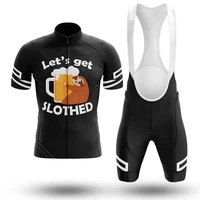 2022 team summer sloth beer cycling short sleeve jersey and bib shorts suit