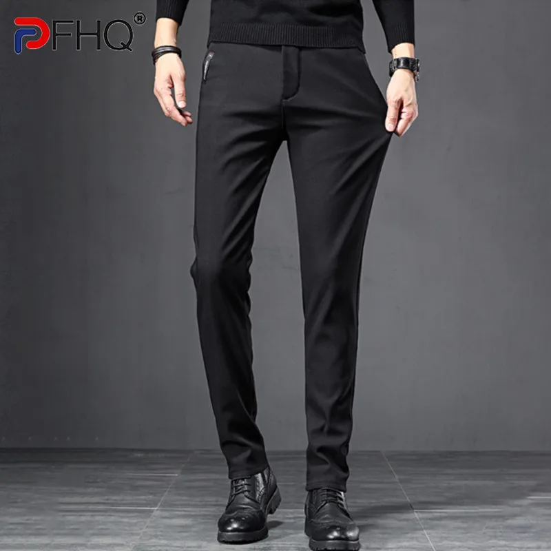 

PFHQ 2023 Autumn High Quality Men's Fashion Long Pants Business Casual Elastic Handsome Straight Elegant Trendy Trousers 21Q5660
