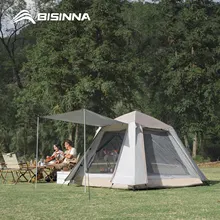 비신나 자동 텐트 3-4 사람 방수 캠핑 텐트 쉬운 원터치 텐트 대형 홀 태양 대피소, 여행, 하이킹