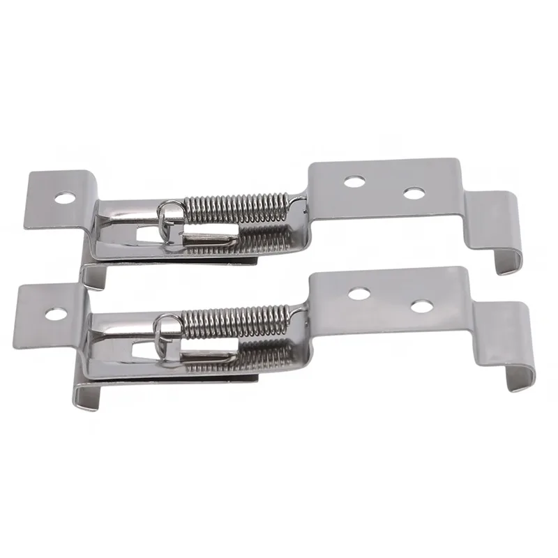 

2pcs Car License Plate Spring Loaded Stainless Steel Bracket cars Frame Holder Trailer Number Plate Clips