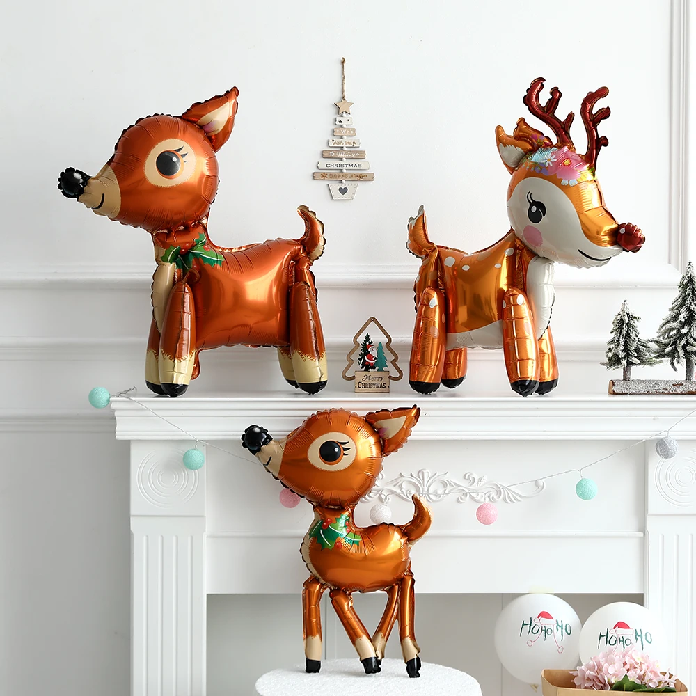 

Christmas Elk Foil Balloons 3D Standing Christmas Decorations For Home Santa Claus 2023 Christmas Decorations Christmas Navidad