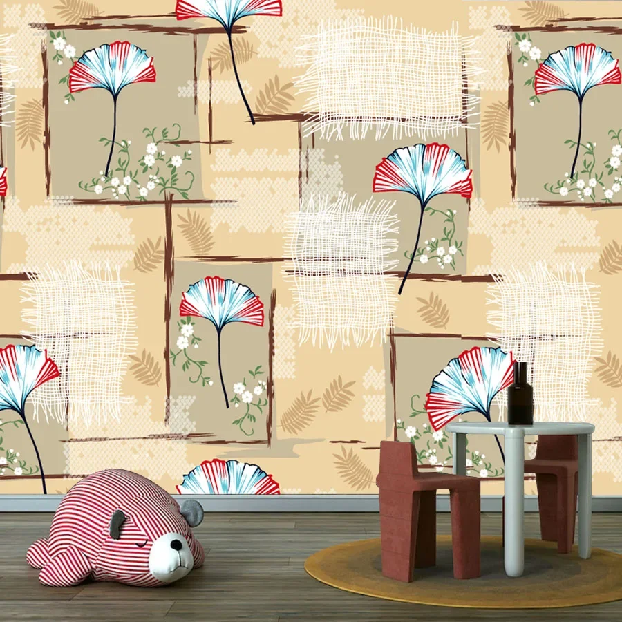 Peel and Stick Wallpapers Optional for Living Room Decoration Contact Wall Papers Home Decor Mural Floral Art Deco Sofa Covering