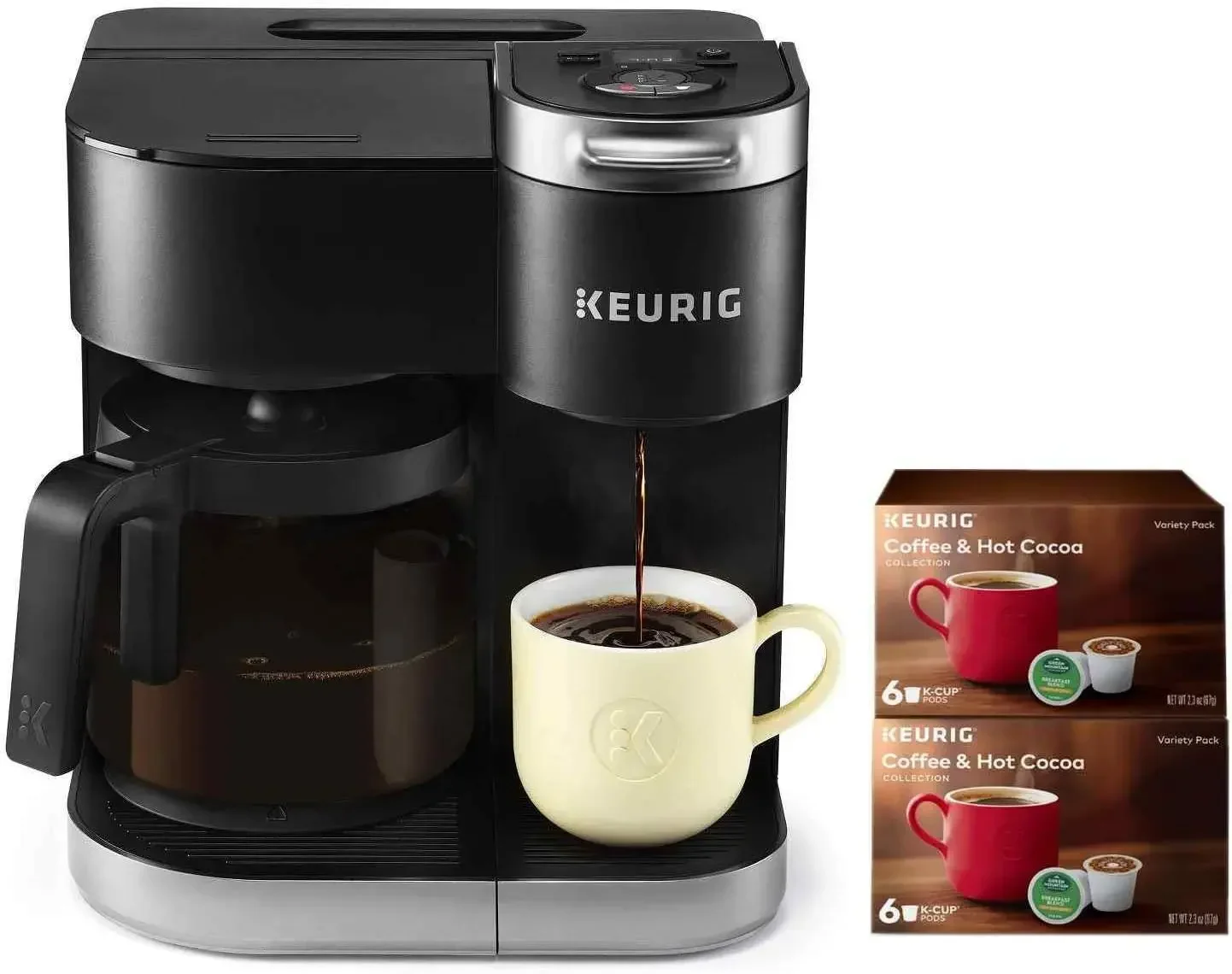 Кофеварка Keurig K-Duo капельная кофеварка на одну порцию и графин 12 чашек совместимая