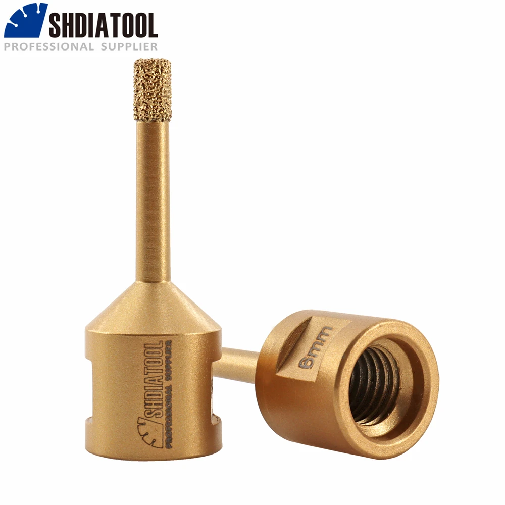 

SHDIATOOL Dia6mm M14 Diamond Drill Bits For Tile Ceramic Hole Saw Opener Dry Drilling Crown Granite Masonry Golden Core Bits