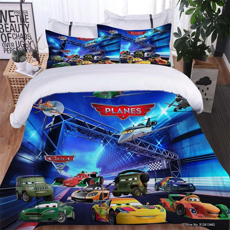 

Disney Cars Children's Baby Bedroom Decor Home Textiles 3D Digital Printed Multi-size Quilt Pillowcase Bedding Set