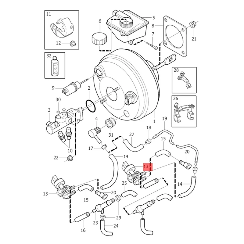 Новый усилитель мощного тормоза вакуумный переключатель 31400608 для Volvo XC90 V8
