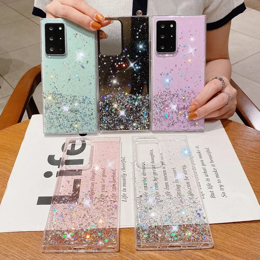 

Luxury Shiny Glitter Star Case For Samsung Galaxy S22 Ultra S21 Plus Note 20 S21 FE S20+ A53 A33 A73 5G Soft Shockproof Cover