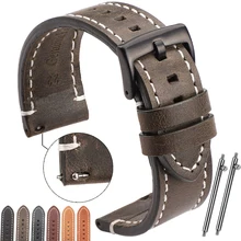 Vintage Genuine Leather Watchband 7 Colors Strap 18mm 20mm 22mm 24mm Women Men Cowhide Smart Watch Band Belt Accessories 