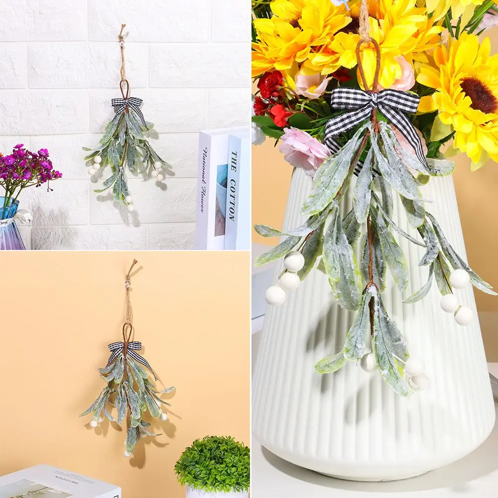 

Искусственные матовые ростки омелы, имитация растений, Рождественские венки, блестящие подвески на стену