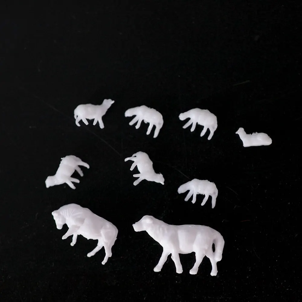 

20 Pcs N Scale Model Sheep Unpainted White HO Farm Miniature Animals ABS Plastic Diorama For Doll Farm Outdoor Scene Landscape