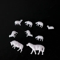 20 pcs n scale model sheep unpainted white ho farm miniature animals abs plastic diorama for doll farm outdoor scene landscape