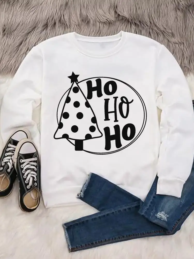 

Star Tree Trend Lovely Graphic Sweatshirts Happy New Year Women Print Pullovers Merry Christmas O-neck Fashion Clothing