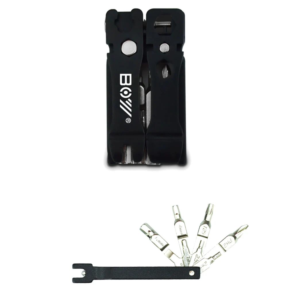 

19 In 1 Bike Repair Tools Kit Keychain Removal Tools Screwdrivers Tyre Lever Wrench Bicycle Folding Multi-tool