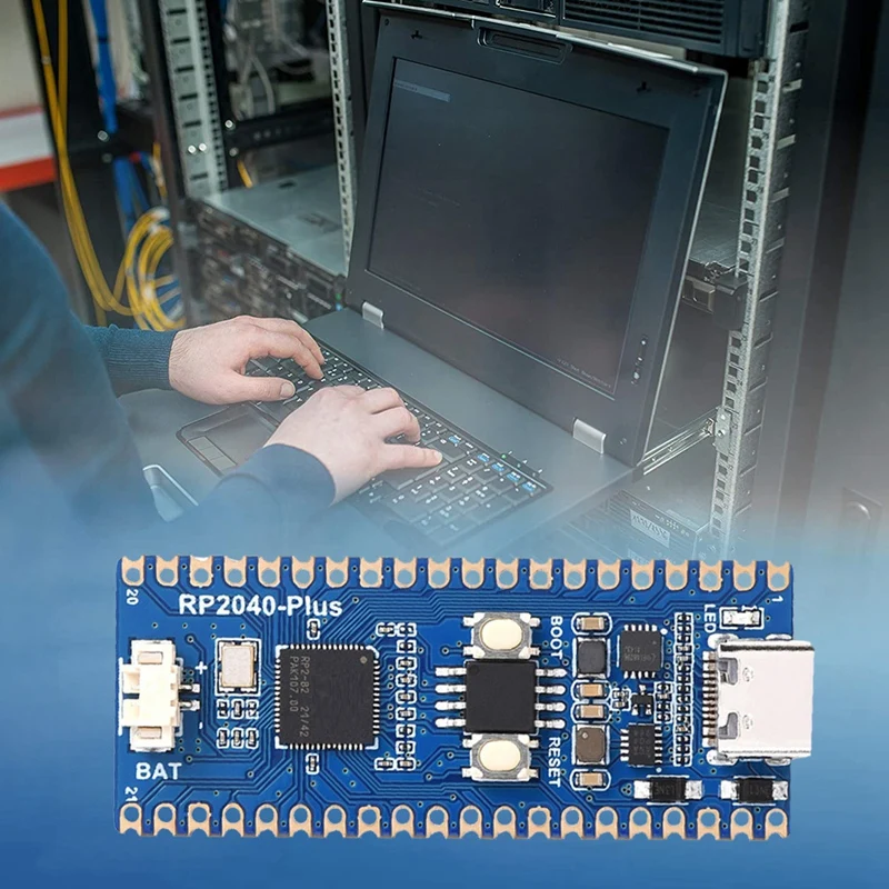 Микроконтроллер Waveshare RP2040 Plus обновленный двухъядерный процессор 16 Мб встроенной