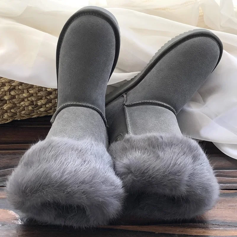 

Platform Shoes 2023 High Quality Women Classic Snow Boots Cold Proof Thermal Calf Boots Winter Women Thermal Shoes Gothic Shoes