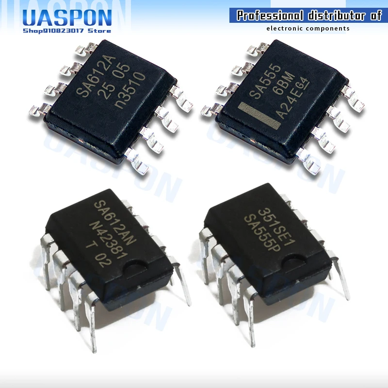 Таймер прецизионный DIP-8 SA612A SOP-8 SA612 SA612AN SOP8 SA612AD SOP SA612AN DIP8 SA555N SA555P SA555 SA555DR, 5 шт.