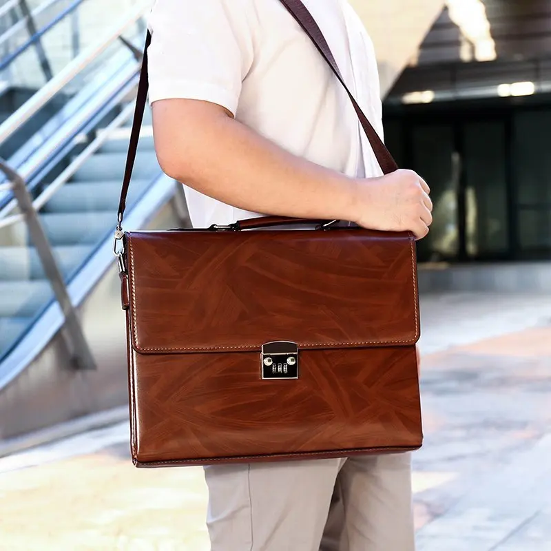 New Male Bring Password Lock Briefcase Diagonal Package Computer Laptop Bag Men Messenger Luxury Handbags Maleta school bag