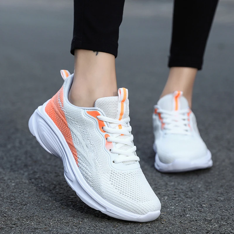Ultra Lightweight Sneakers for Women Comfortable Breathable Casual Shoe Cotton Lace Up Outdoor Jogging Trekking Sport Footwear