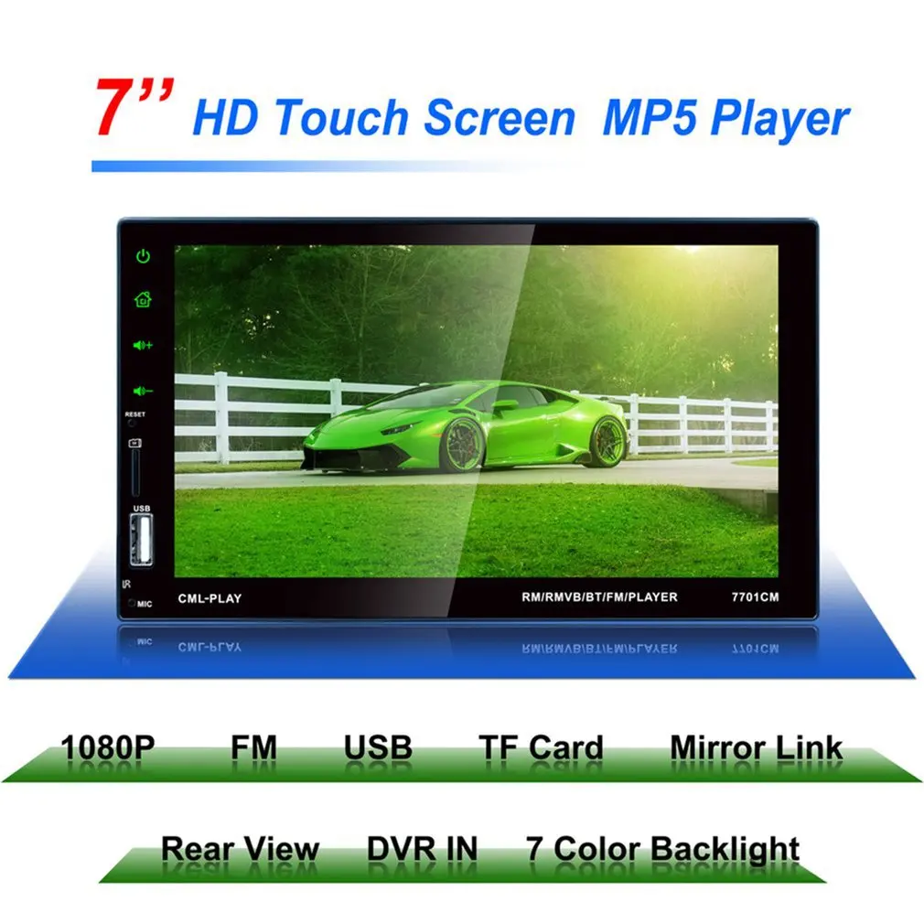 

7701 HD Digital 6.6 Inch Touch Screen Car Multimedia Player Support Mobile Phone Interconnection Hands-free Call