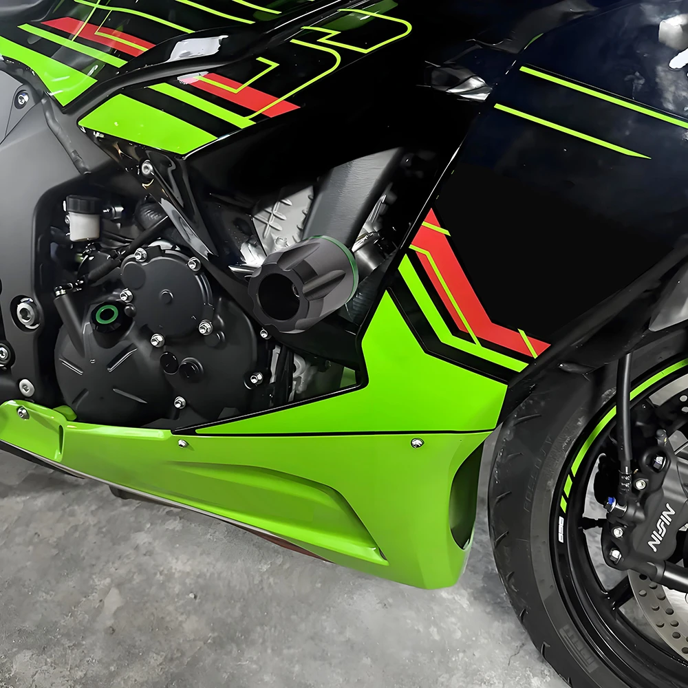Фото Ползунки рамы, защита от столкновений для Kawasaki ZX-6R ZX6R ZX 6R 2024-2025, защита от столкновений, защита от падения мотоцикла, защита от падения №5