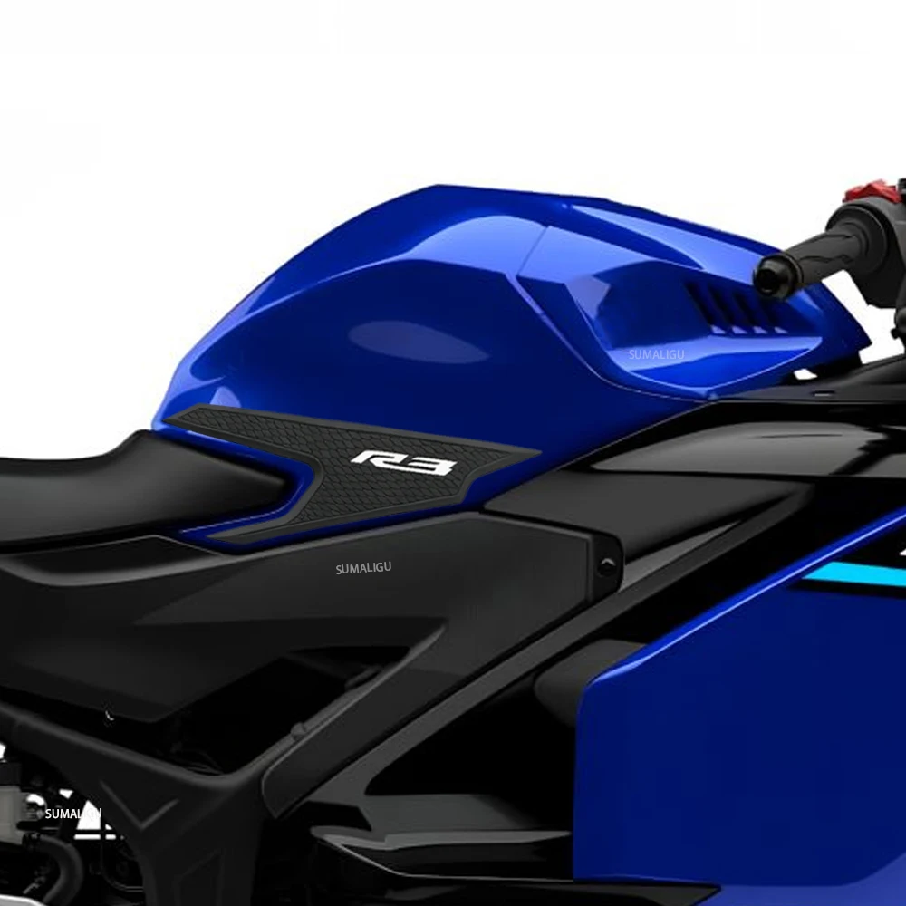 Фото Аксессуары для мотоциклов Yamaha YZF R3 R25 2019-2024, наклейки на топливный бак, противоскользящие защитные наклейки, наколенники №4