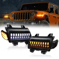 atubeix daytime running lamp kit for jeep wrangler jl turn signal light car led fender light with flash for jeep jl 2018