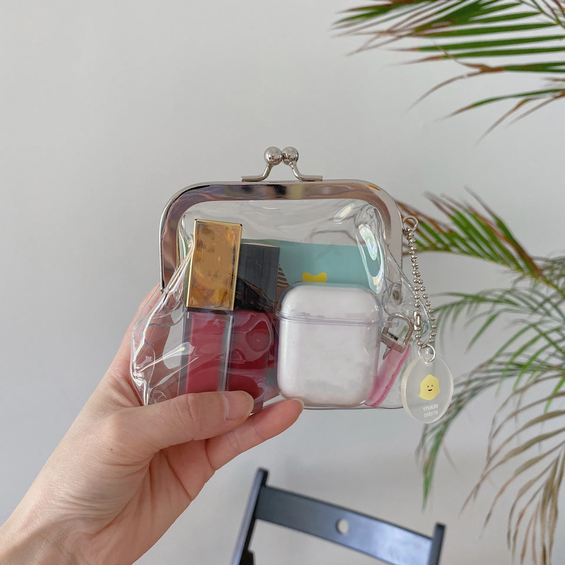 

Mini Money Bags Bus Card Iron Mouth Clip Credit ID Card Small Wallet Card Holder Transparent Coin Purse Change Lipstick Purse