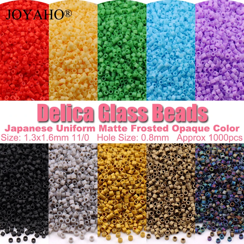 

1000pcs 11/0 Delica Glass Beads 1.3x1.6mm Frosted Metallic Matte Macaroon Opaque Color Japanese Seedbeads for DIY Jewelry Making