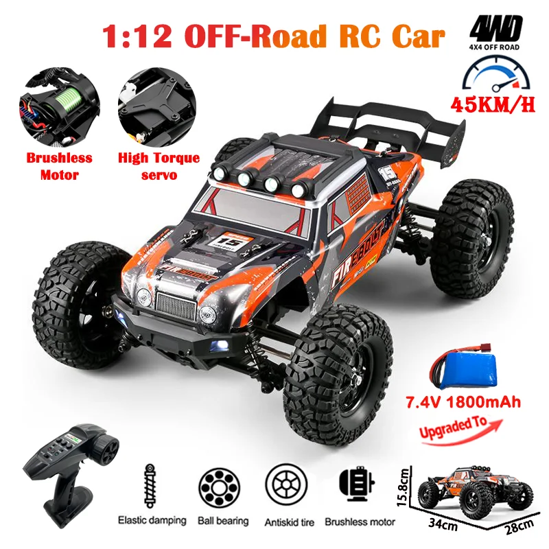 Brushless 45km/h High Speed 4wd Drive Climbing Drift Racing Led Light Rc Truck For Kids Gifts Toys