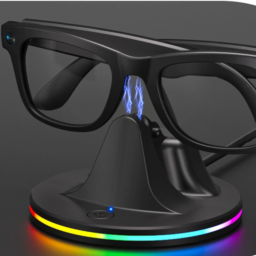 Фото Подставка для зарядного устройства Rayban Meta Smart AI Glasses Мини-зарядная станция Wayfarer/Skyler/Headliner с кабелем типа C и RGB-подсветкой №3