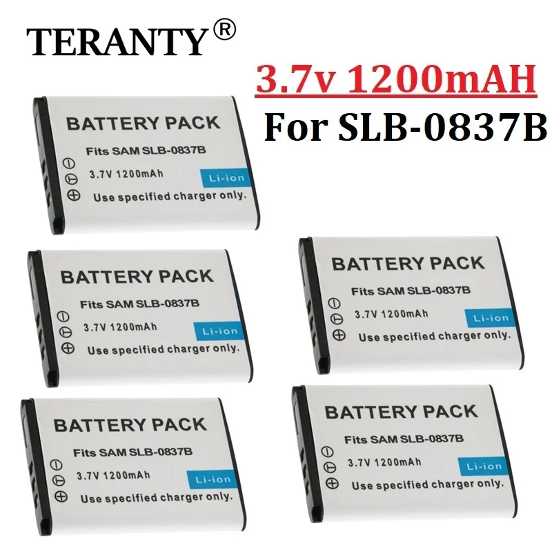 

3.7v 1200mAh SLB-0837B SLB-0837(B) SLB0837B Camera Battery for Samsung Digimax I6 PMP L50 L60 L80 i70 i70S L700 L700S L73 NV3