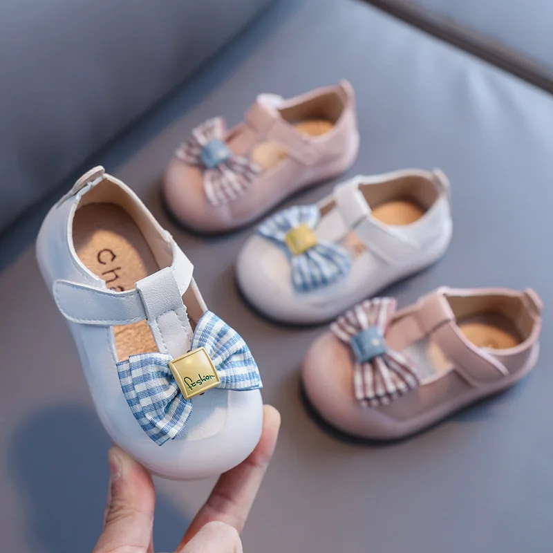 

Size 15-25 Baby Dancing Sandals Girls Leather Shoes Butterfly Knot Sandals For Kids Princess Leather Shoes Casual Toddler Shoes