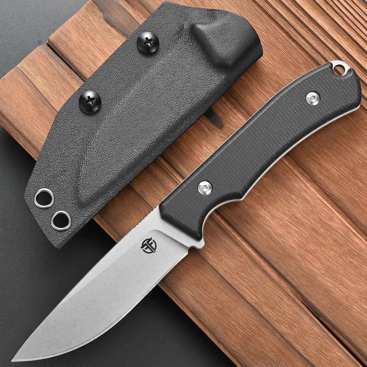 Фото Нож Eafengrow FF114 с фиксированным клинком из стали 14C28N, рукоять из микарты, цельнометаллический, для активного отдыха, кемпинга, работы и выживания №1
