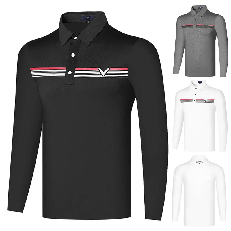 

2022 Autumn Callaway New golf men's long sleeved polo shirt Fashion breathable fast drying sweat wicking outdoor sweatshirt