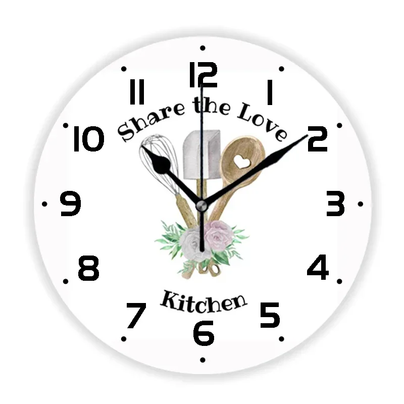 Шикарные акварельные инструменты для выпекания пекарни большие настенные часы