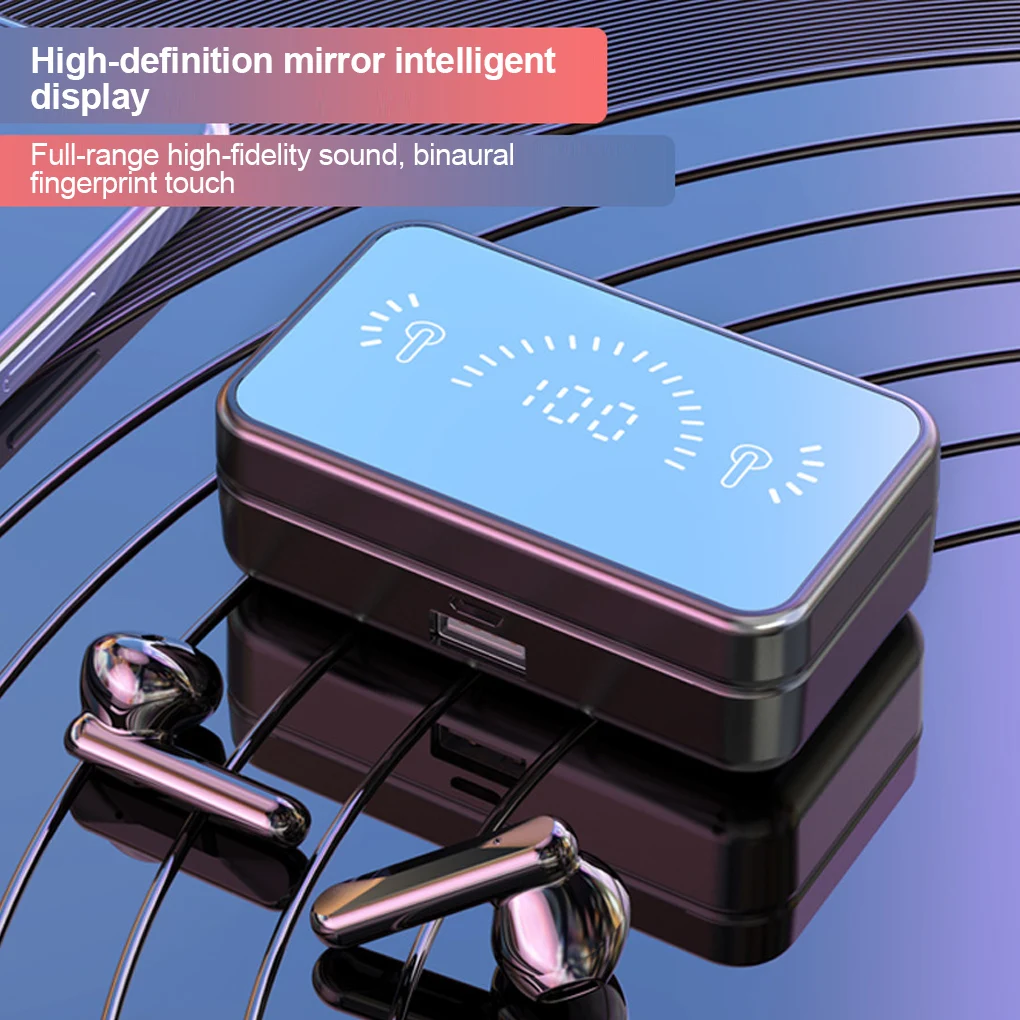 TWS Bluetooth-совместимые 5.1 Беспроводные наушники с зарядным устройством HIFI стерео